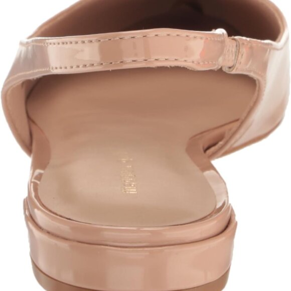 Women's Ballet Flat Nude Patent Size 8 Faux Leather Pull-On Synthetic Sole - Picture 3 of 7